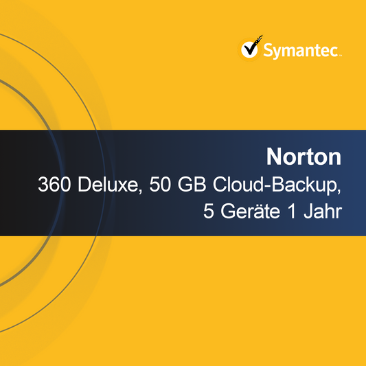 Norton 360 Deluxe, Backup Cloud de 50 GB, 5 dispozitive 1 an